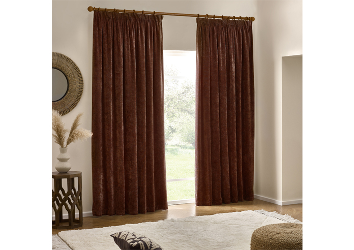 Heavy Chenille Pencil Pleat, Nutmeg - Ready Made Curtains - Image 7